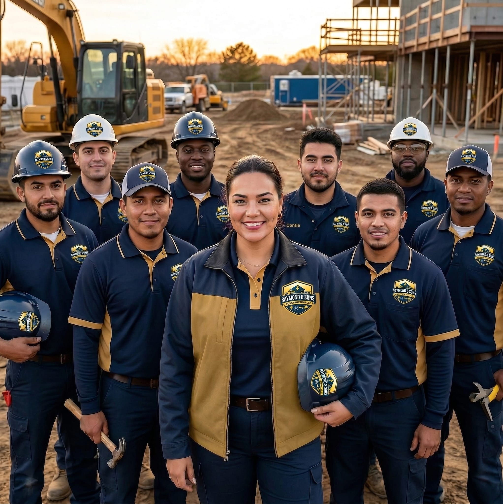 Raymond & Sons Construction LLC team photo at a job site